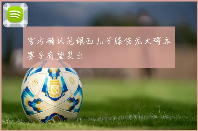 官方确认范佩西儿子膝伤无大碍本赛季有望复出